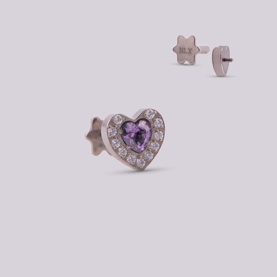 Labret en titanio en forma de corazón - Helix Body Jewelry - Tienda Online de Piercings