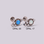Labret en Titanio con ópalos Ariel Opal - Helix Body Jewelry - Tienda Online de Piercings