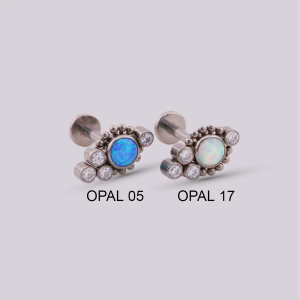 Labret en Titanio con ópalos Ariel Opal