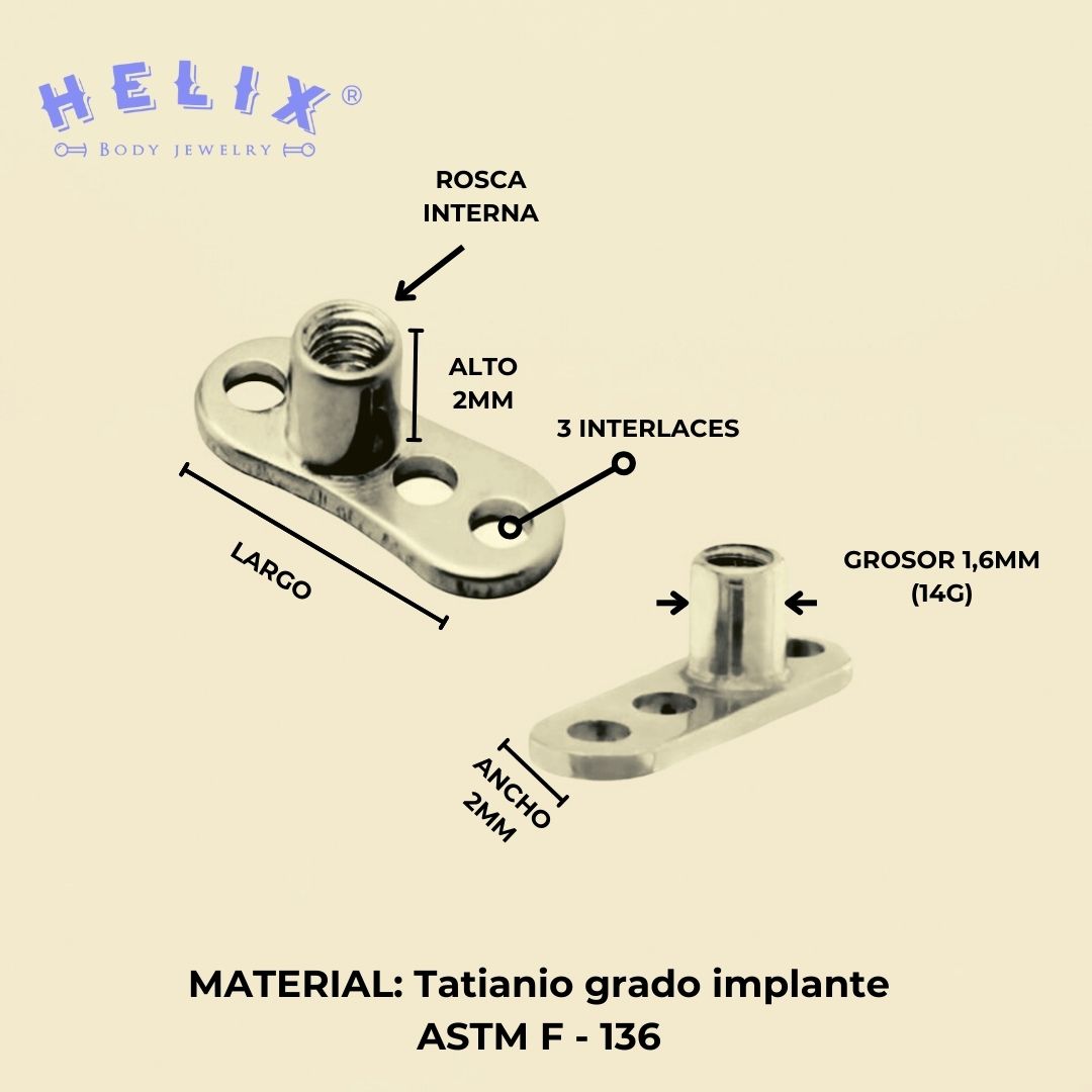 microdermal de titanio grao implante