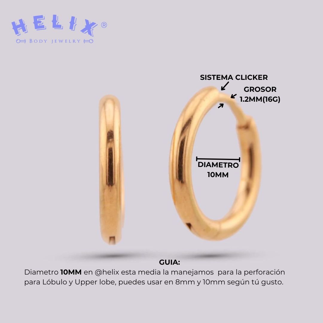 Candonga dorada en Titanio - Sagitary - Helix Body Jewelry - Tienda Online de Piercings