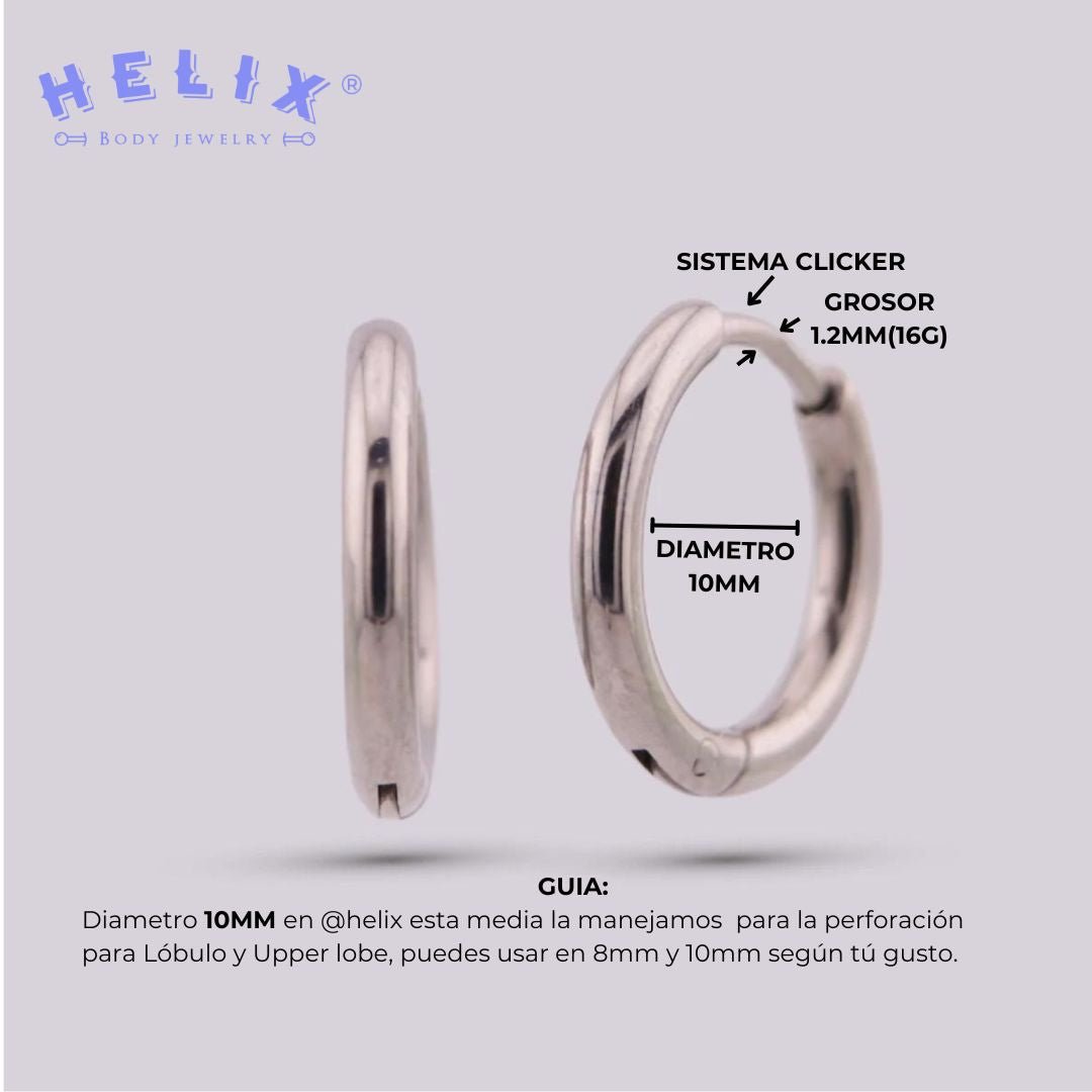 Candonga plateada en Titanio - Sagitary - Helix Body Jewelry - Tienda Online de Piercings