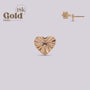 Labret Corazón Oro 18K | Pendiente Oreja con Grabado - Helix Body Jewelry - Tienda Online de Piercings