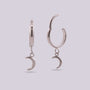 Aretes en Titanio con Luna colgante - Helix Body Jewelry - Tienda Online de Piercings
