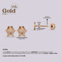 Aretes en oro con forma de estrella - Helix Body Jewelry - Tienda Online de Piercings