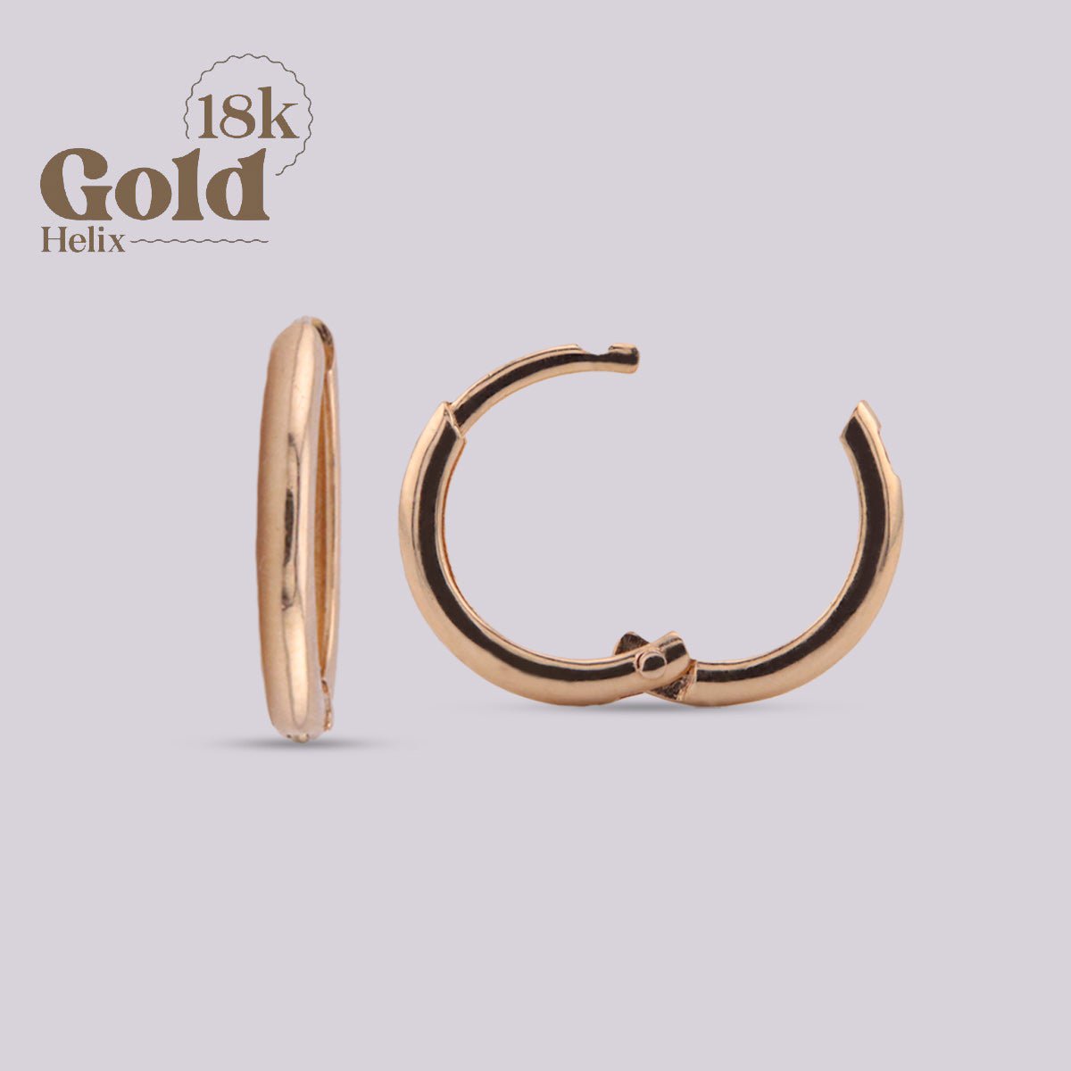 Arete Candonga Oro 18K Clicker 10mm - Elegancia y Versatilidad en tu Piercing - Helix Body Jewelry - Tienda Online de Piercings