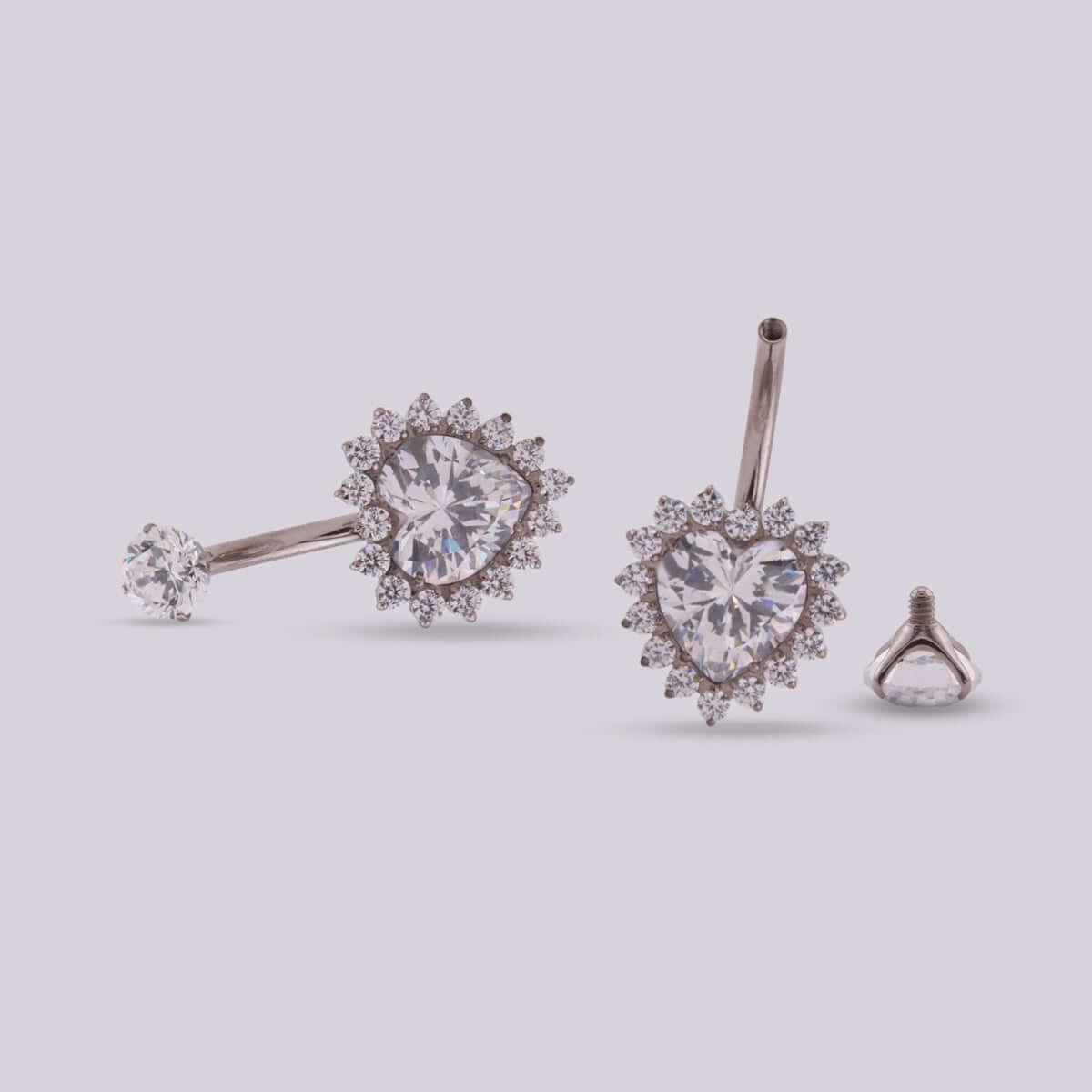 Piercing Ombligo Corazon Queen Plateado - Helix Body Jewelry - Tienda Online de Piercings