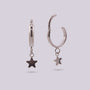 Aretes en Titanio con estrella colgante - Helix Body Jewelry - Tienda Online de Piercings
