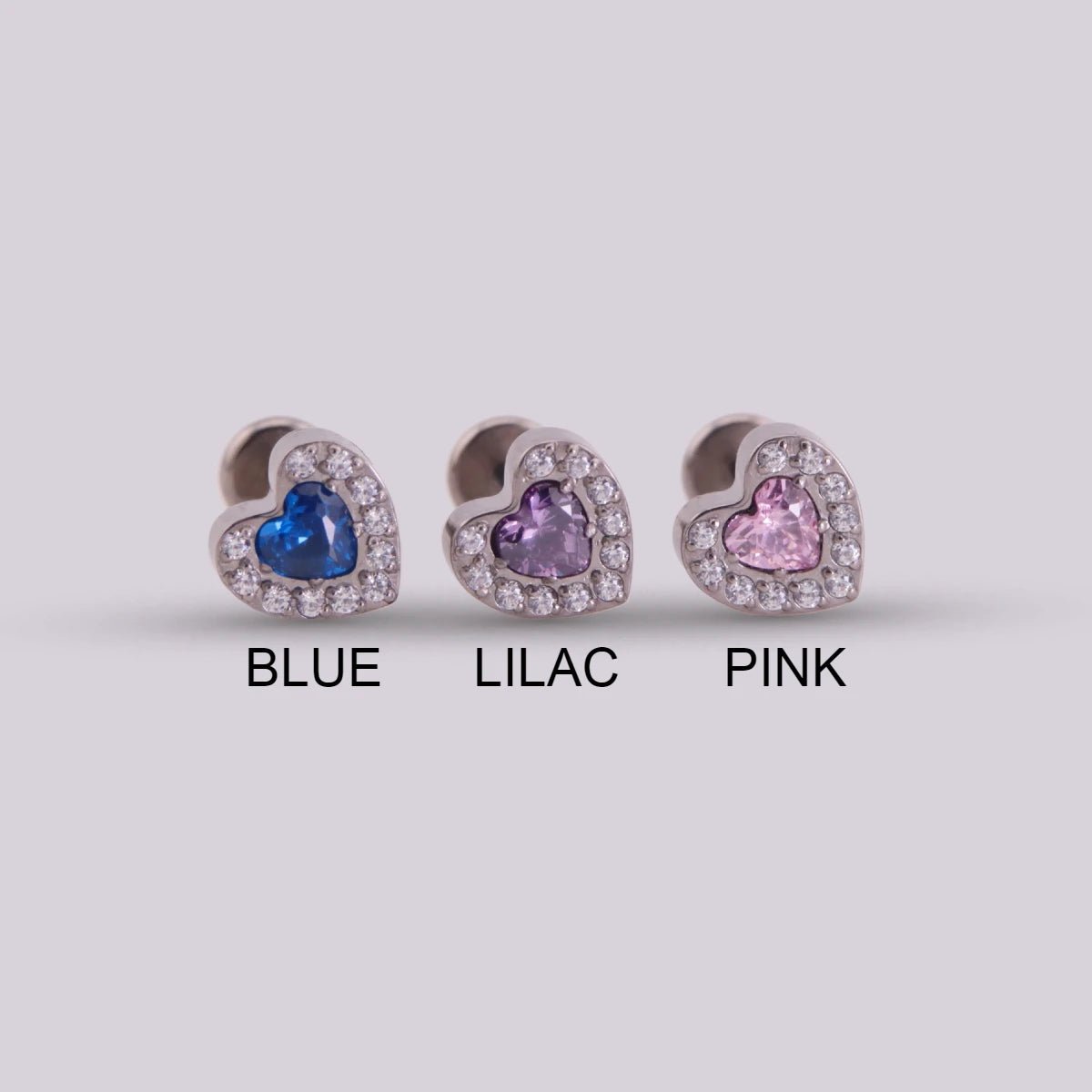 Labret en titanio en forma de corazón - Helix Body Jewelry - Tienda Online de Piercings