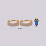 Set de Aretes: Elegancia Dorada con Toque Azul - Helix Body Jewelry - Tienda Online de Piercings
