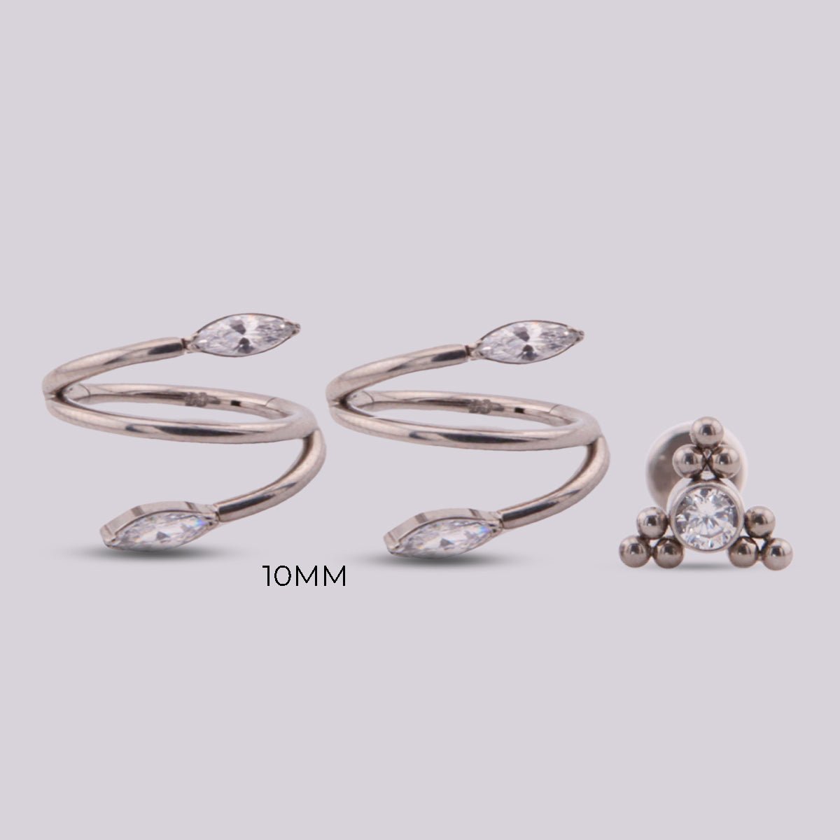 Set Sofi Silver - Helix Body Jewelry - Tienda Online de Piercings