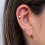 Pendiente labret espirales con esmeralda - Helix Body Jewelry - Tienda Online de Piercings