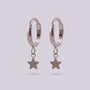 Aretes en Titanio con estrella colgante - Helix Body Jewelry - Tienda Online de Piercings