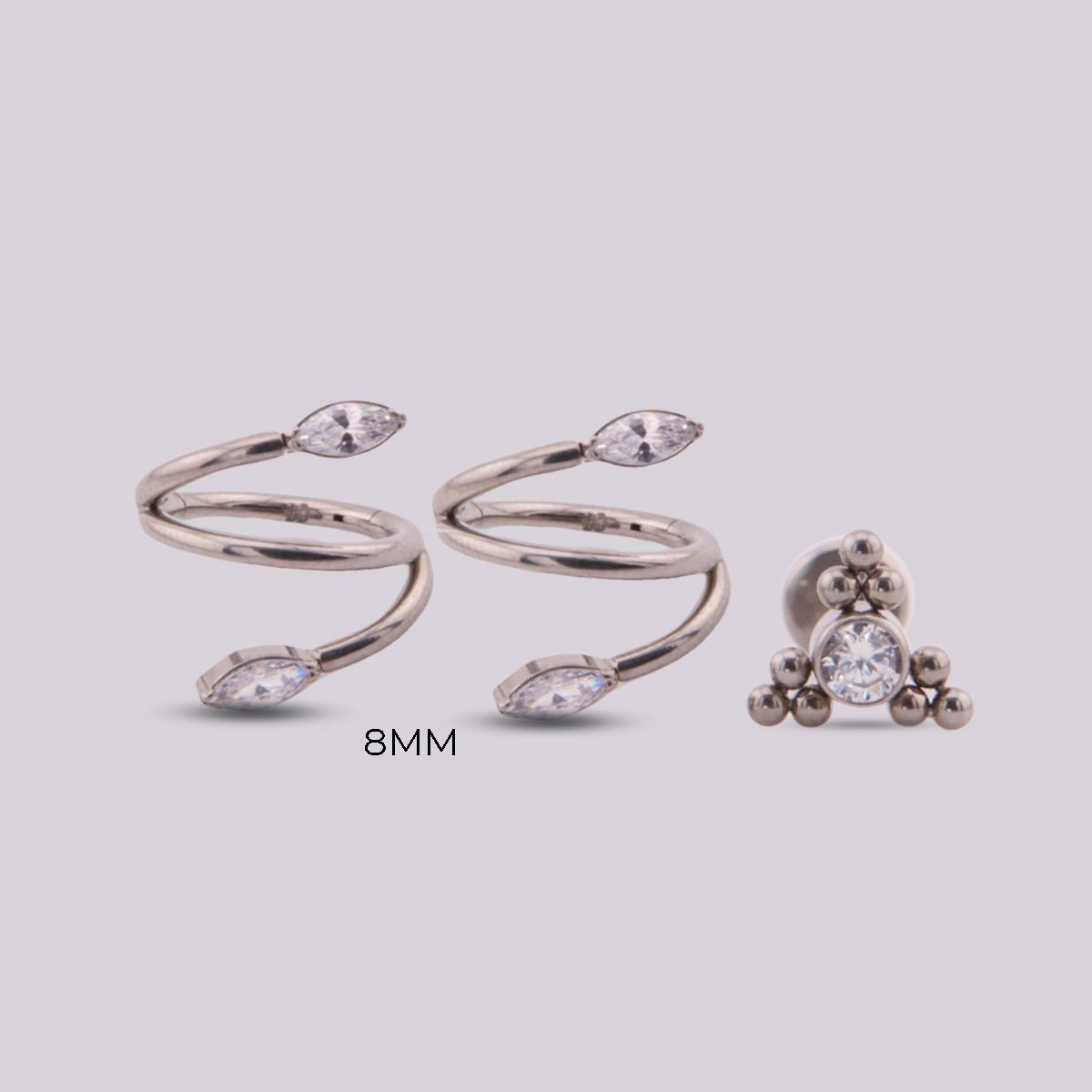 Set Sofi Silver - Helix Body Jewelry - Tienda Online de Piercings