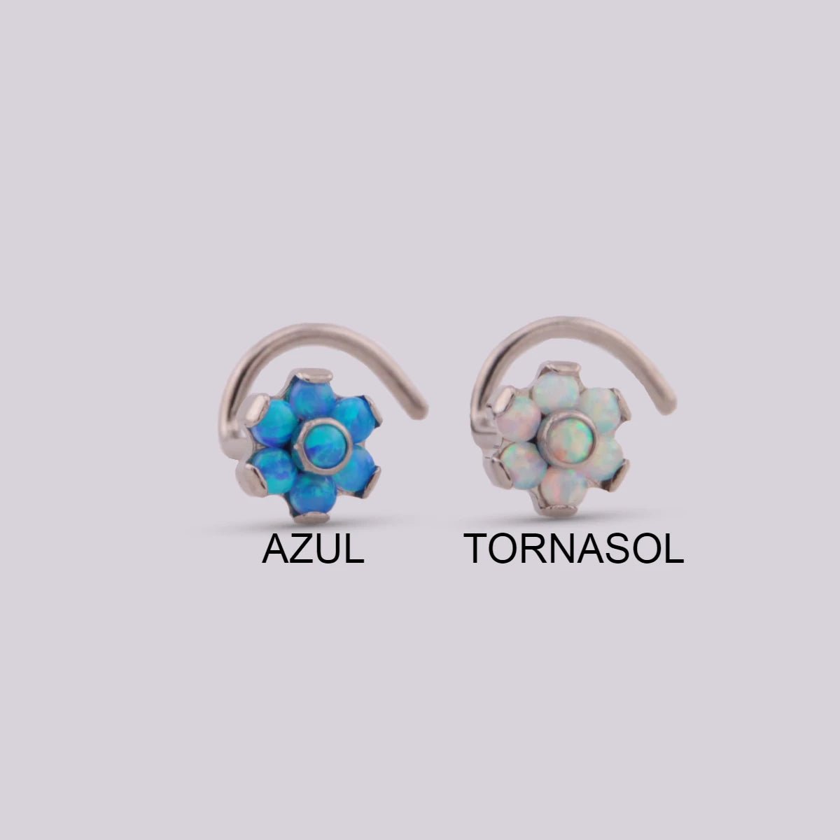 Piercings Nostril Flor Opalo - Helix Body Jewelry - Tienda Online de Piercings