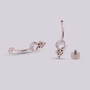 Piercing Ombligo Trinity Plateado - Helix Body Jewelry - Tienda Online de Piercings