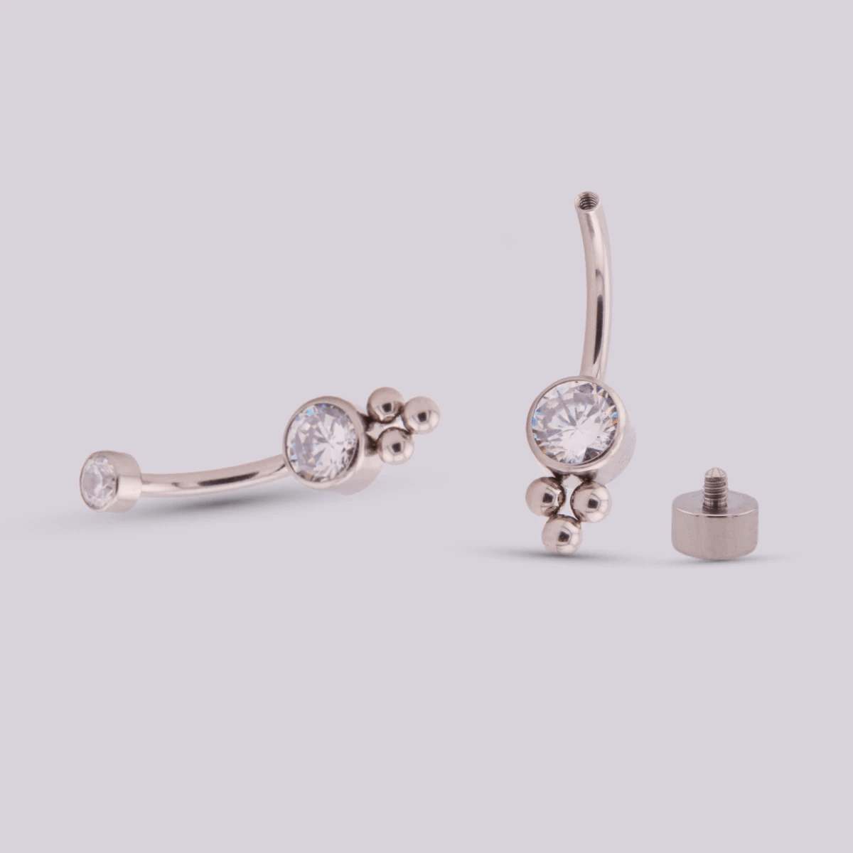 Piercing Ombligo Trinity Plateado - Helix Body Jewelry - Tienda Online de Piercings
