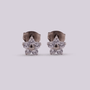 Arete topo con forma de flor Plateada - Helix Body Jewelry - Tienda Online de Piercings