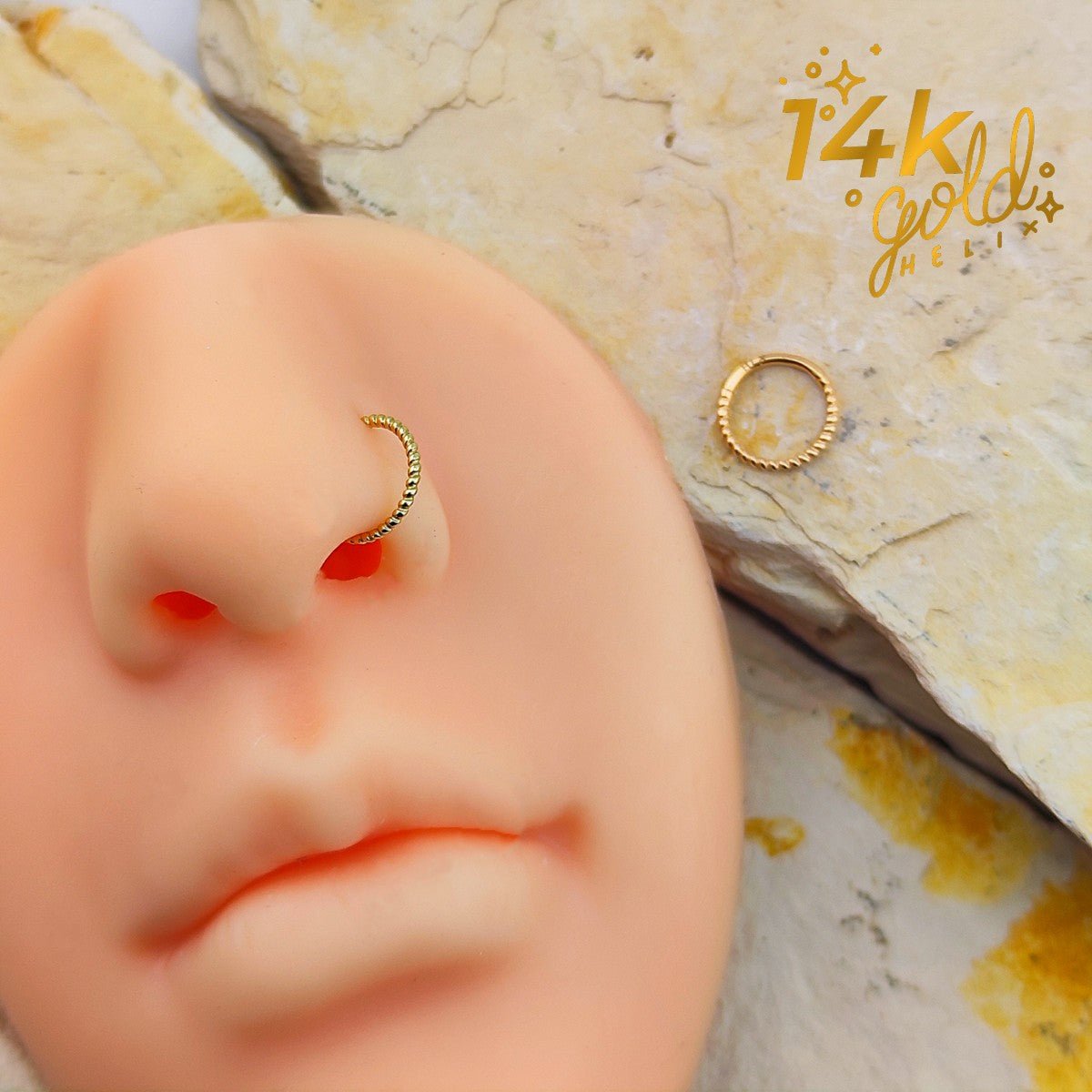 Piercing Nariz Luxury Braid | Oro 14k - Helix Body Jewelry - Tienda Online de Piercings