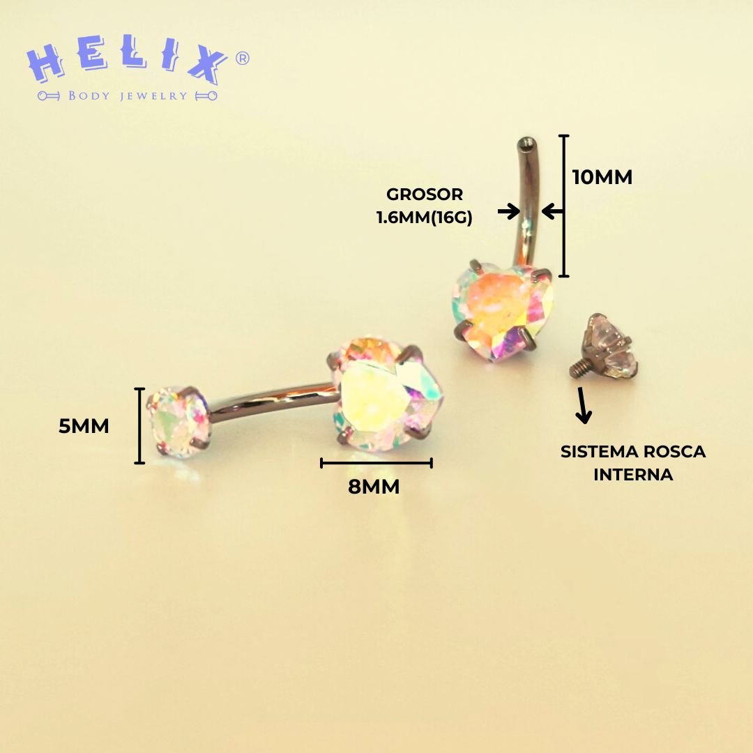 Piercing Ombligo Corazón AB - Helix Body Jewelry - Tienda Online de Piercings