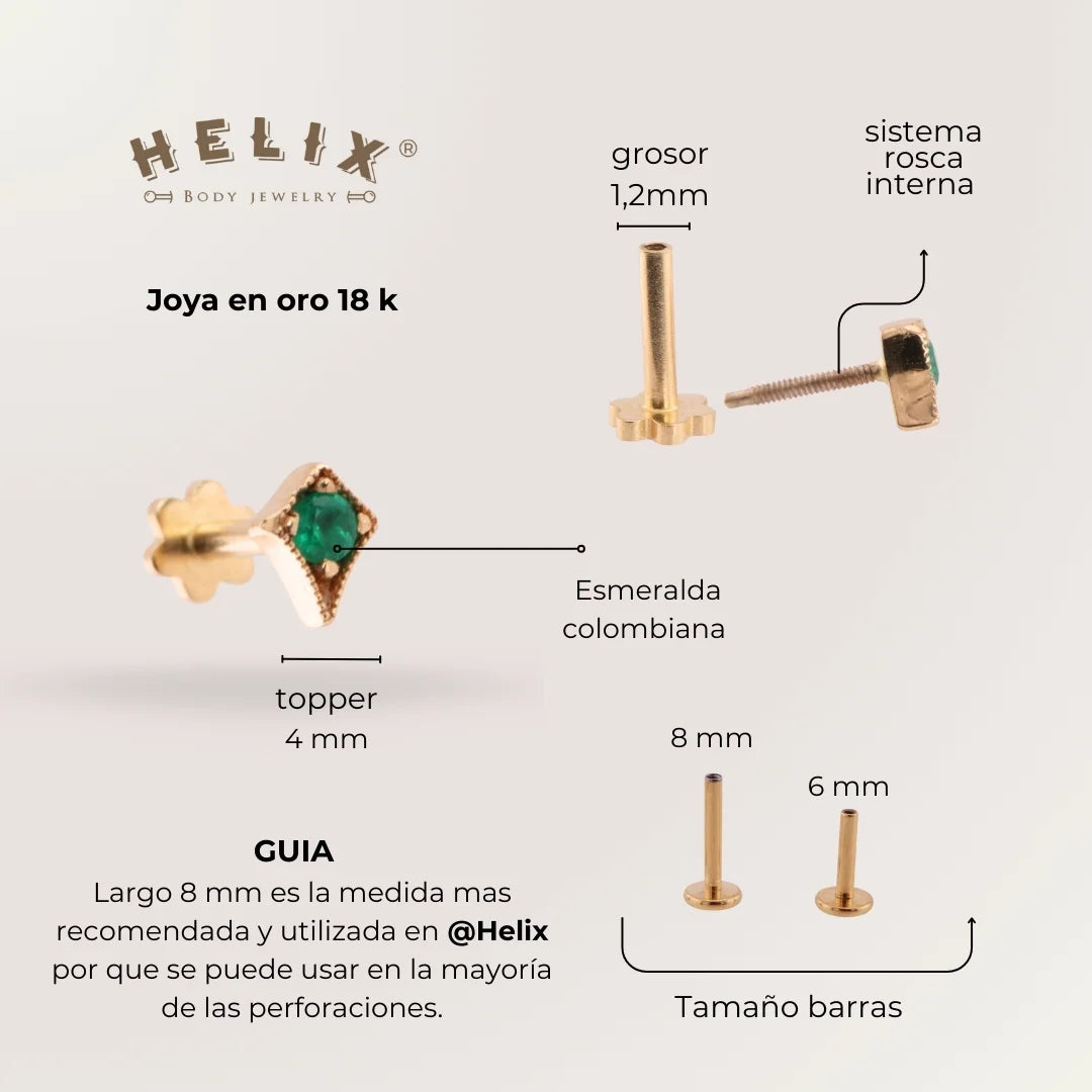 Triángulo Esmeralda Oro 18K