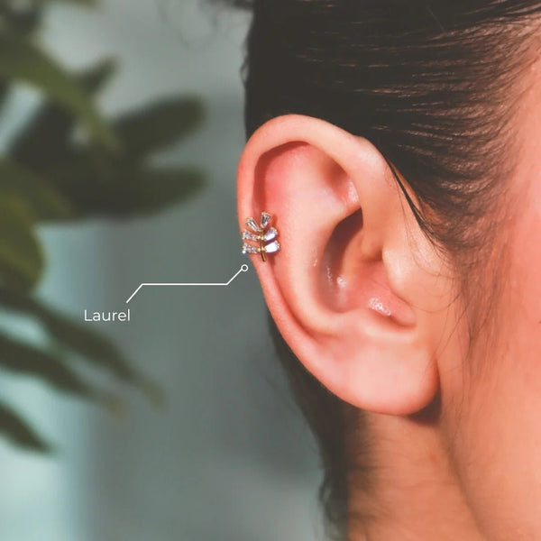 Labret Laurel Titanio Rama | Piercing Helix & Lóbulo - Helix Body Jewelry - Tienda Online de Piercings