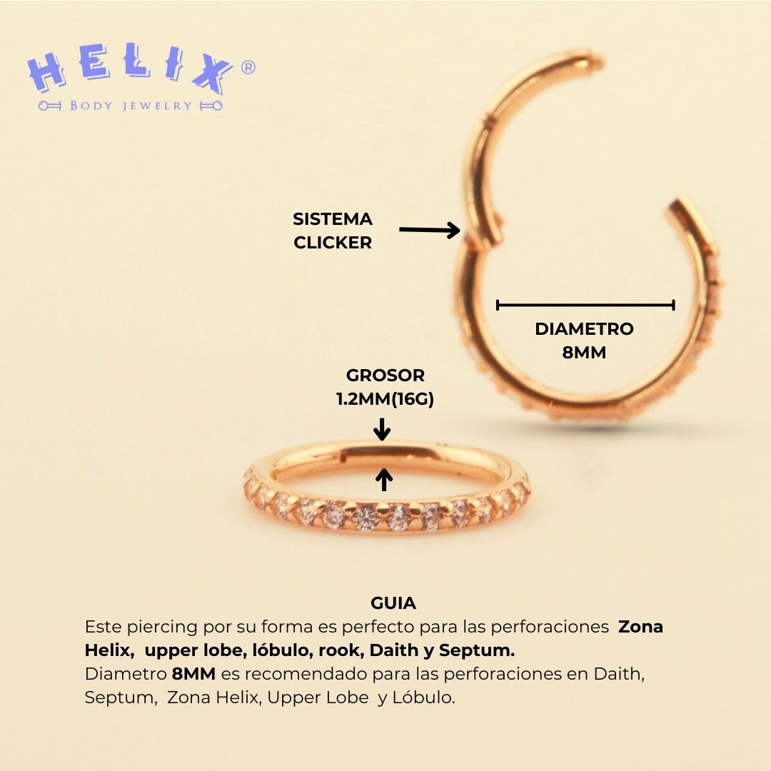 Luxury Zircon | Oro 14k - Helix Body Jewelry - Tienda Online de Piercings