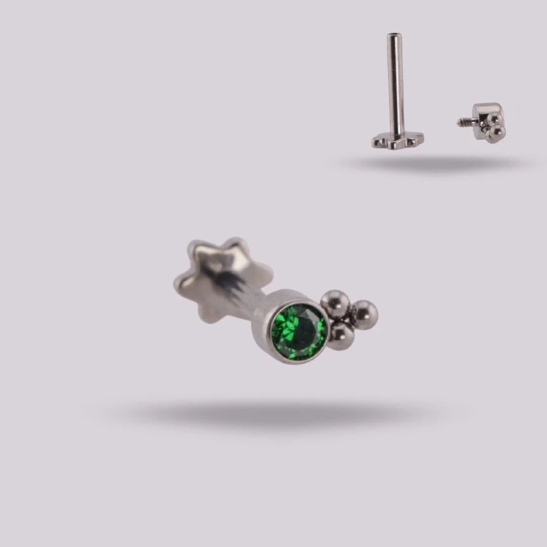 Labret Mini Verde · Titanio Grado Implante