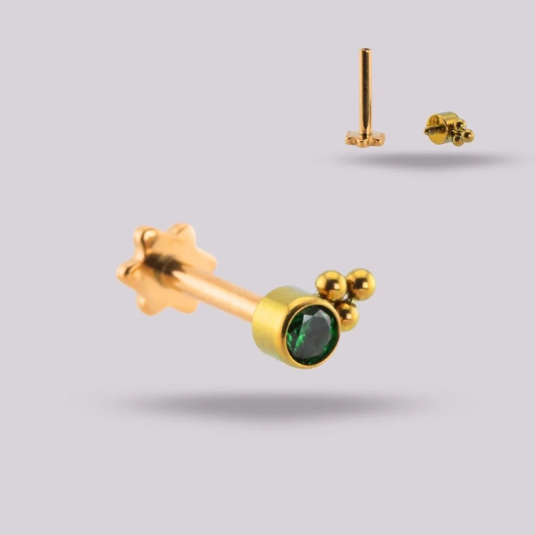 Labret Mini Verde · Titanio Grado Implante