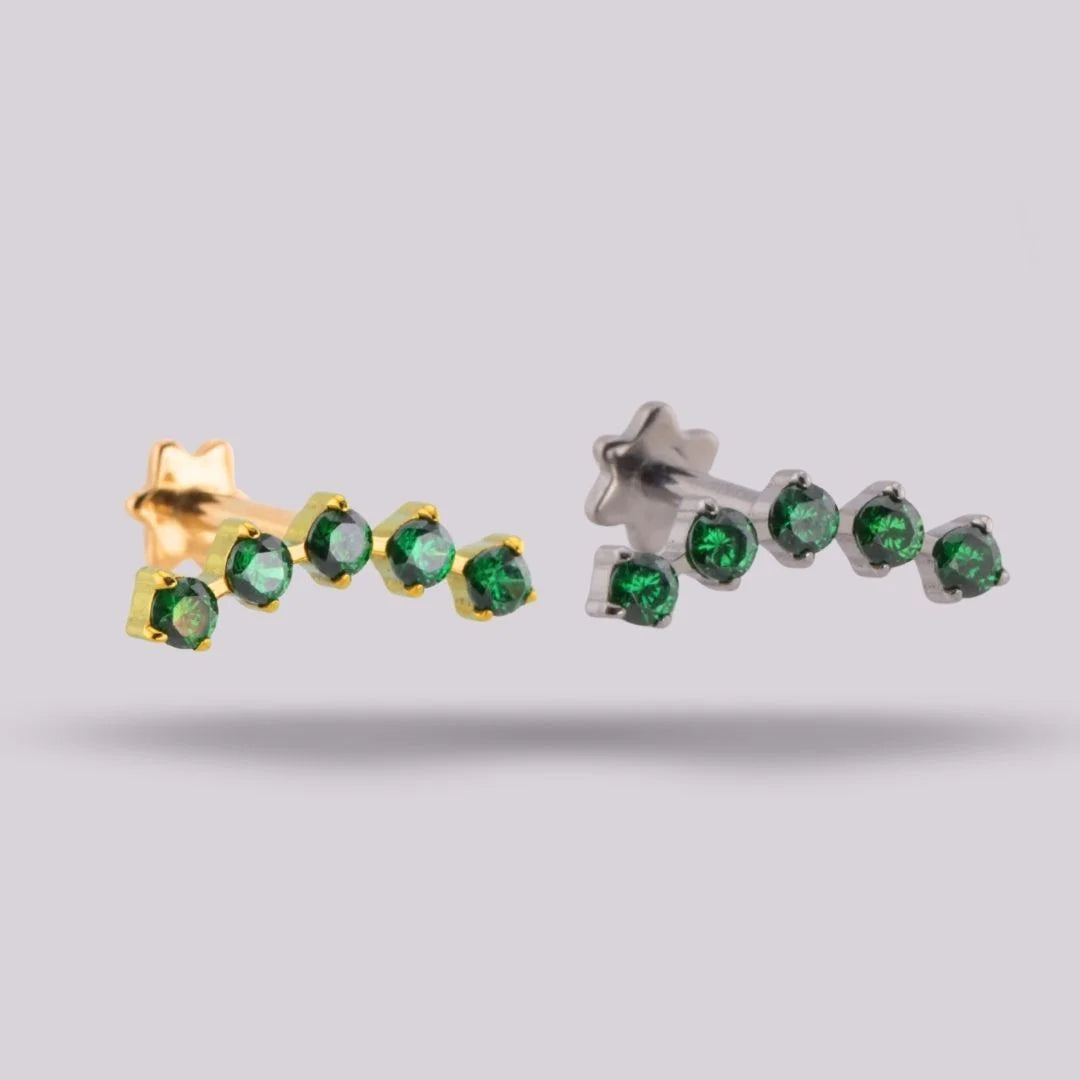 Labret Penta Verde · Titanio Grado Implante