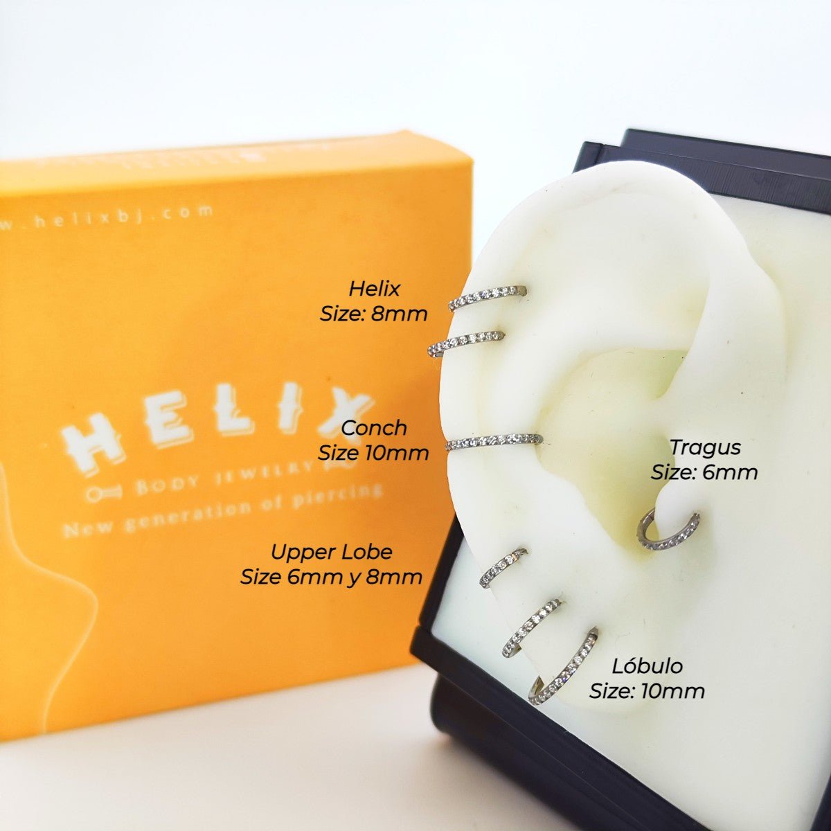 Clicker Zirconia Lateral Plateado - Helix Body Jewelry - Tienda Online de Piercings