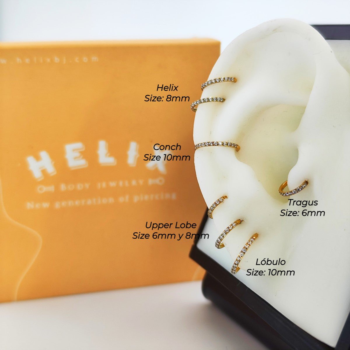 Clicker Zirconia Lateral Dorado - Helix Body Jewelry - Tienda Online de Piercings