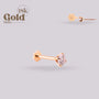 Labret en Oro 18K con Moissanita | Sistema Pin & Twist – Helix BJ - Helix Body Jewelry - Tienda Online de Piercings