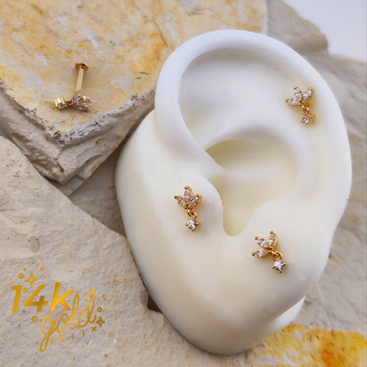 Joyas en oro para piercing - Luxury Loto - Helix Body Jewelry - Tienda Online de Piercings
