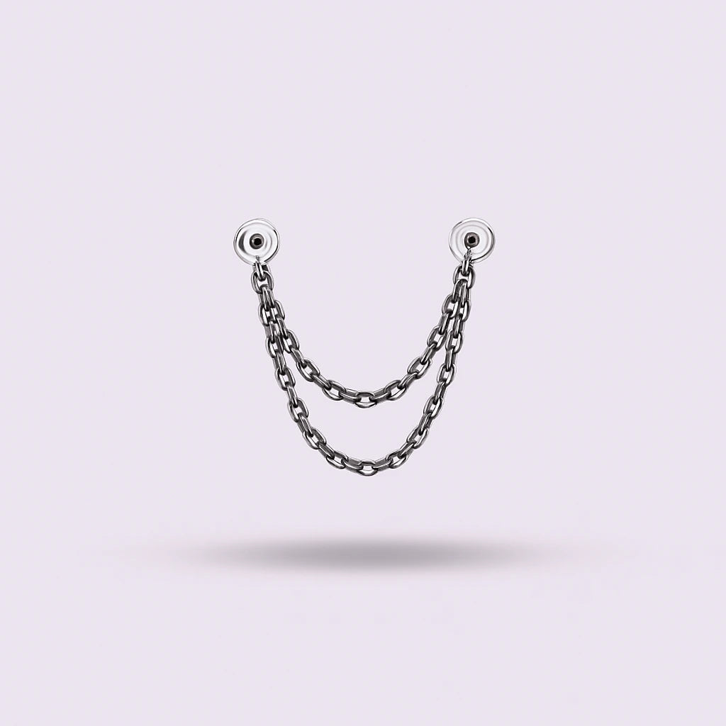 Cadena Doble Titanio Plateado