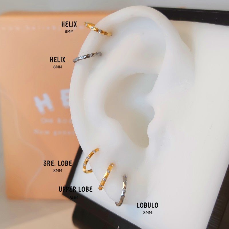 Aro para piercing oreja Lizz - Helix Body Jewelry - Tienda Online de Piercings