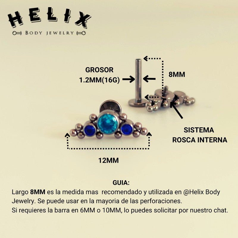 Labret en titanio Fancy - Helix Body Jewelry - Tienda Online de Piercings