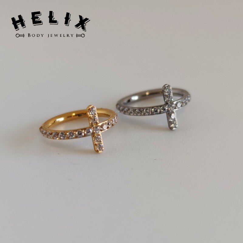 Aro con incrustaciones en zircón - Elyn - Helix Body Jewelry - Tienda Online de Piercings