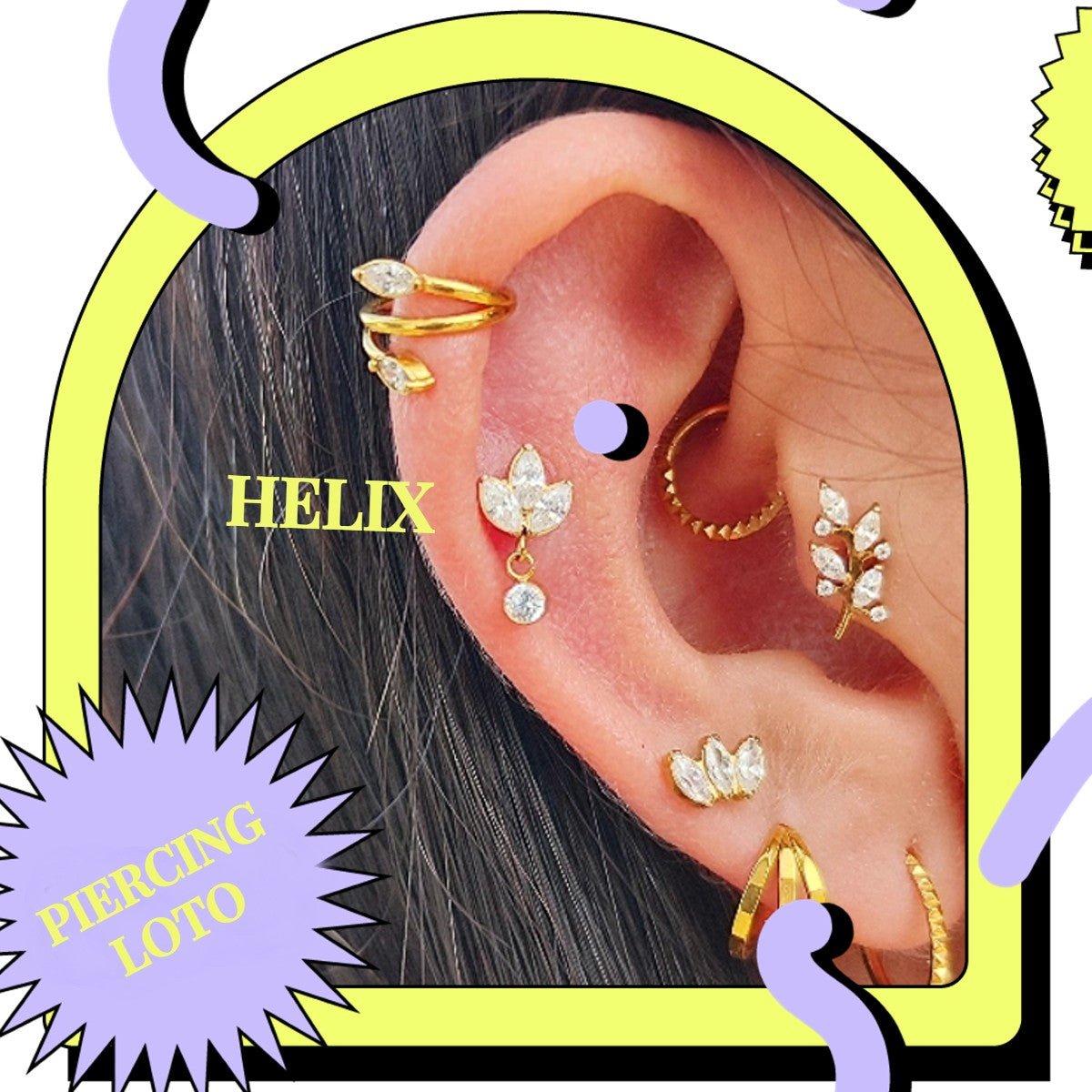 Labret Loto - Helix Body Jewelry - Tienda Online de Piercings